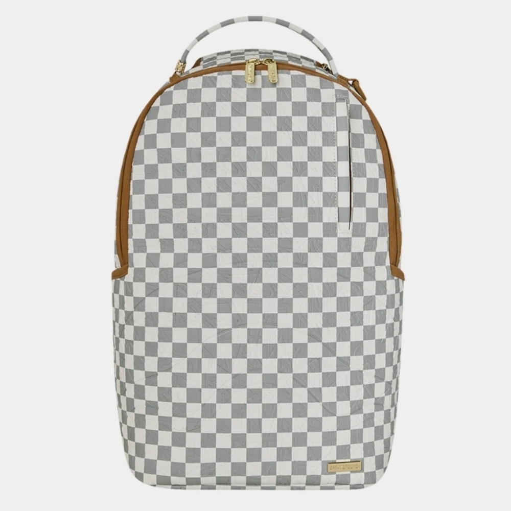 Sprayground Embossed Cream Checkerboard Backpack